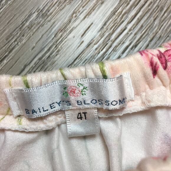 Bailey's Blossom Ruffle Off the Shoulder Floral Pink Sizes 4t Girls Bodysuit - Picture 5 of 6